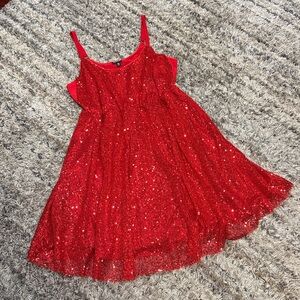 Torrid Mini Sequin Skater Red Sequin Dress 41255044 Sz 00.    (M/10)